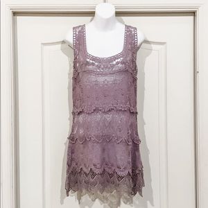 Light Gray Lace Tank Top